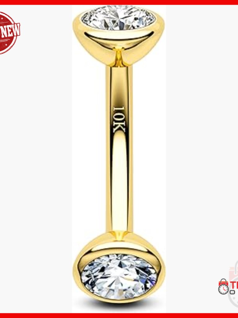 16g 10k Gold Rook Barbell 6mm Internally Threaded Piercing Jewelry